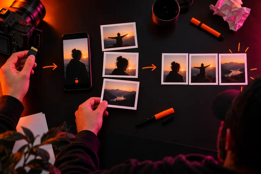 Trimmed video frame focused on the intended moment