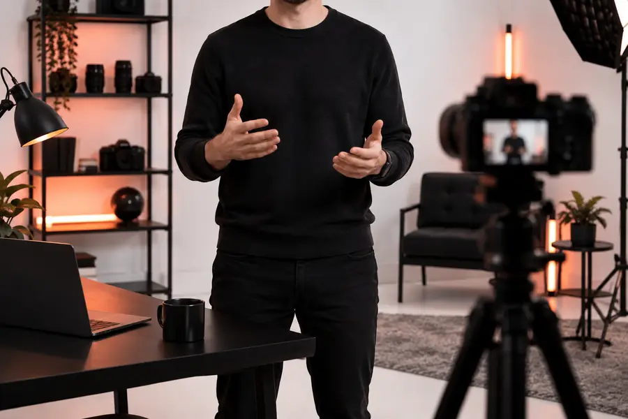Ursprüngliche Videoszene mit einem Sprecher und dem umgebenden Hintergrund